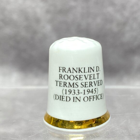 Franklin D. Roosevelt Collectible Thimble Finsbury Fine Bone China England - Picture 3 of 7